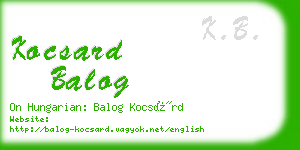 kocsard balog business card